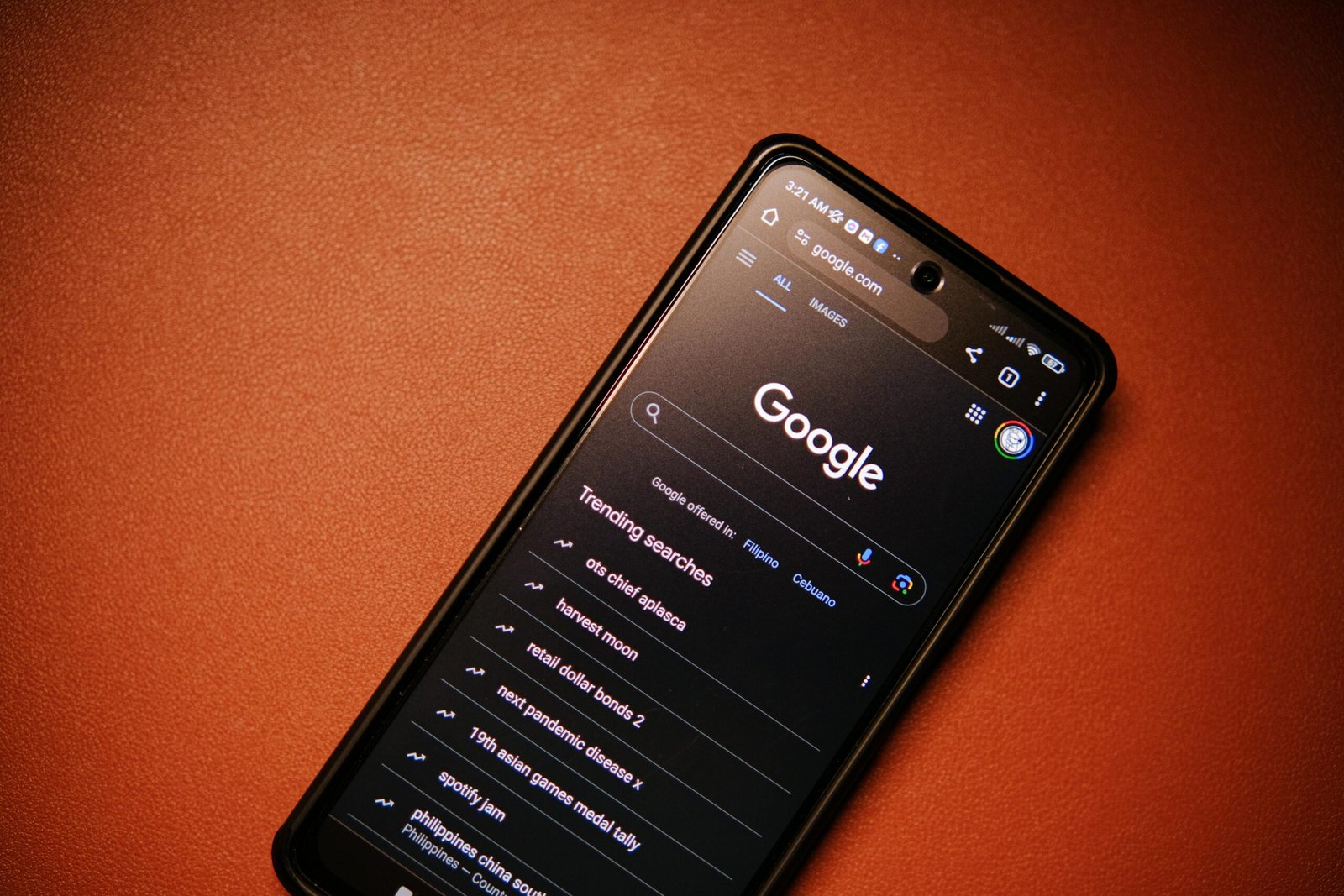 Google search on a phone.